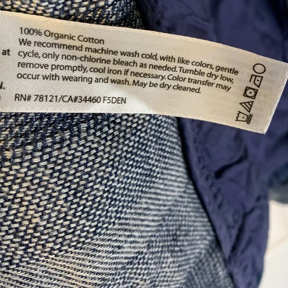 Eileen Fisher Women's Denim Jacket Petite Size PP 2P 4P Open Front Blue Boxy - Picture 6 of 6